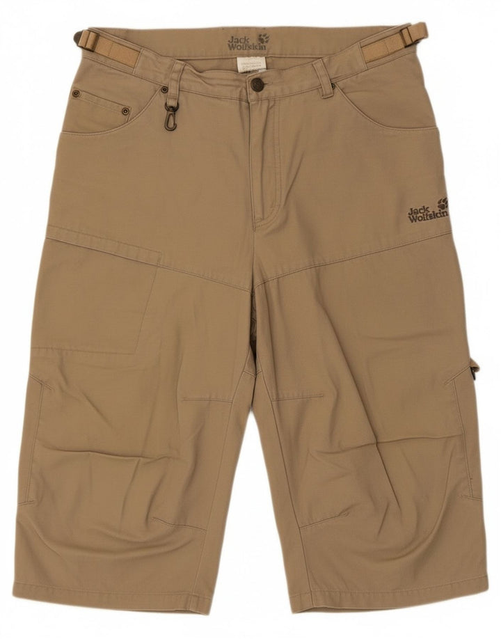 Jack Wolfskin Mens Cargo Bermuda Shorts W33 Large Beige Cotton