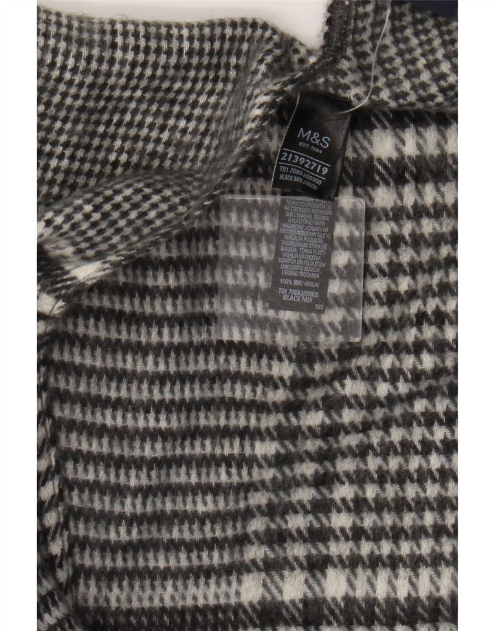 Marks & Spencer Womens Cape Cardigan Sweater One Size Black Houndstooth