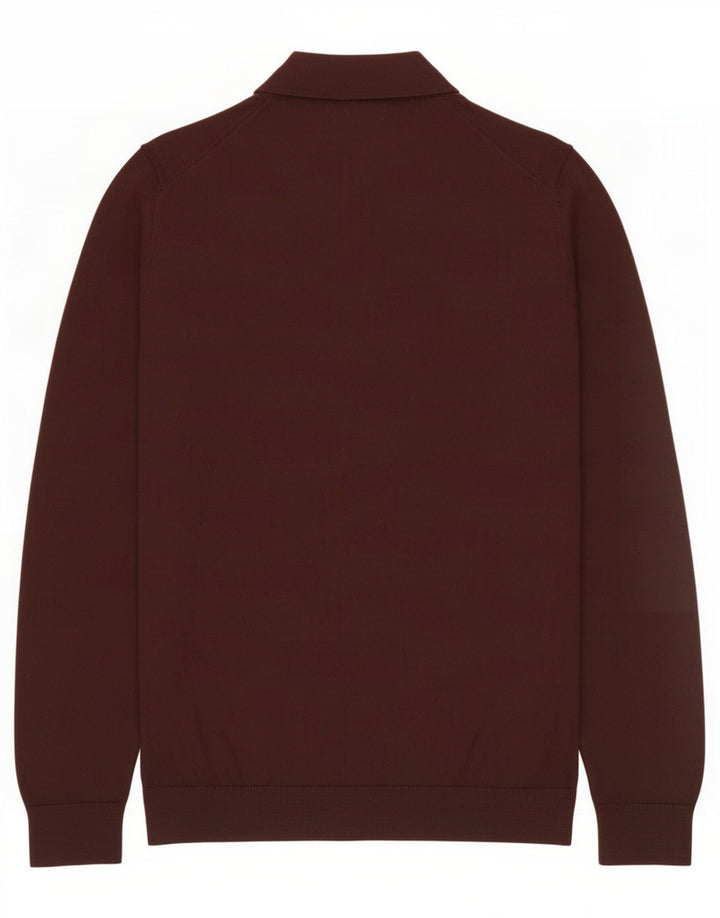 Zara Mens Cardigan Sweater Medium Burgundy