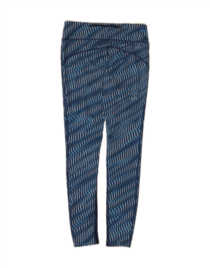 NIKE Womens Dri Fit Leggings UK 10 Small  Blue Striped Vintage Nike and Second-Hand Nike from Messina Hembry 