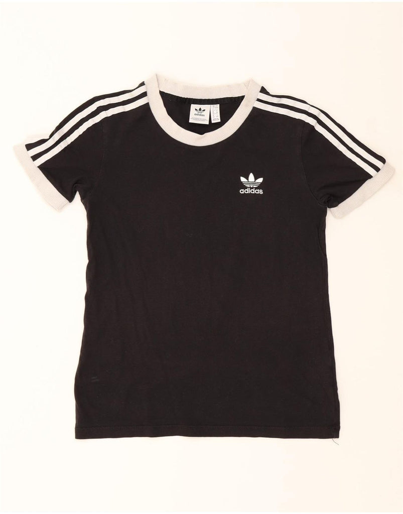 ADIDAS Womens T-Shirt Top UK 8 Small Black Cotton Vintage Adidas and Second-Hand Adidas from Messina Hembry 