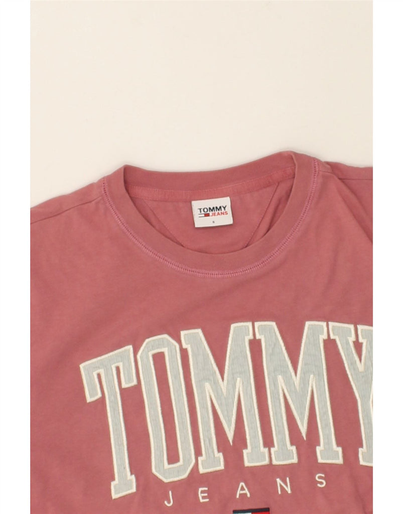 TOMMY HILFIGER Mens Graphic T-Shirt Top Small Pink Cotton | Vintage Tommy Hilfiger | Thrift | Second-Hand Tommy Hilfiger | Used Clothing | Messina Hembry 