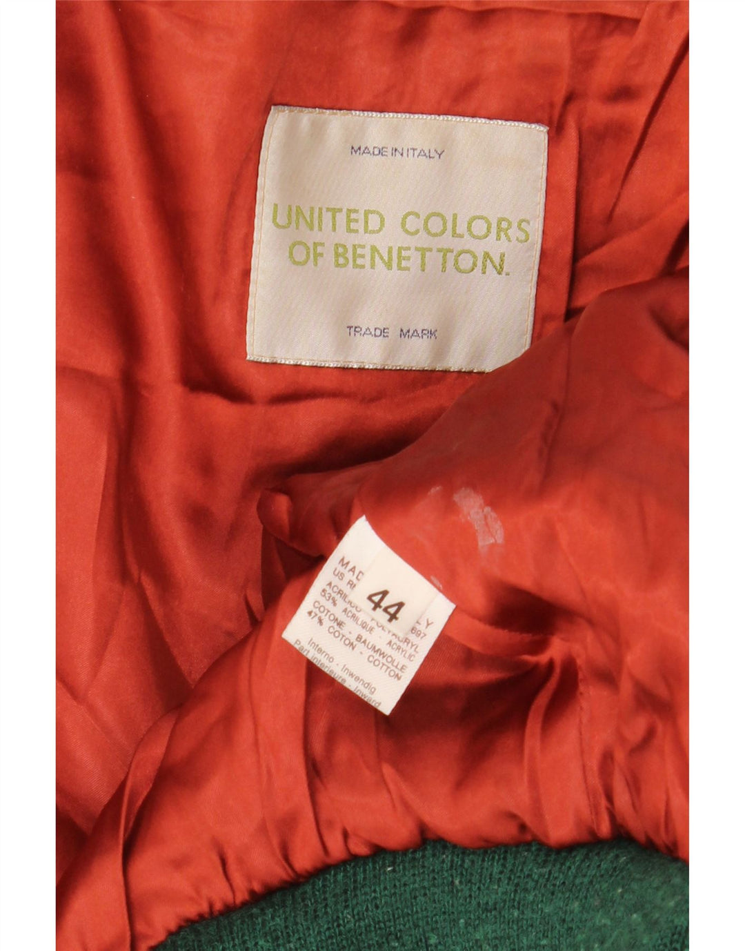 Benetton Womens Oversized Crop Faux Fur Bomber Jacket IT 44 Medium Black