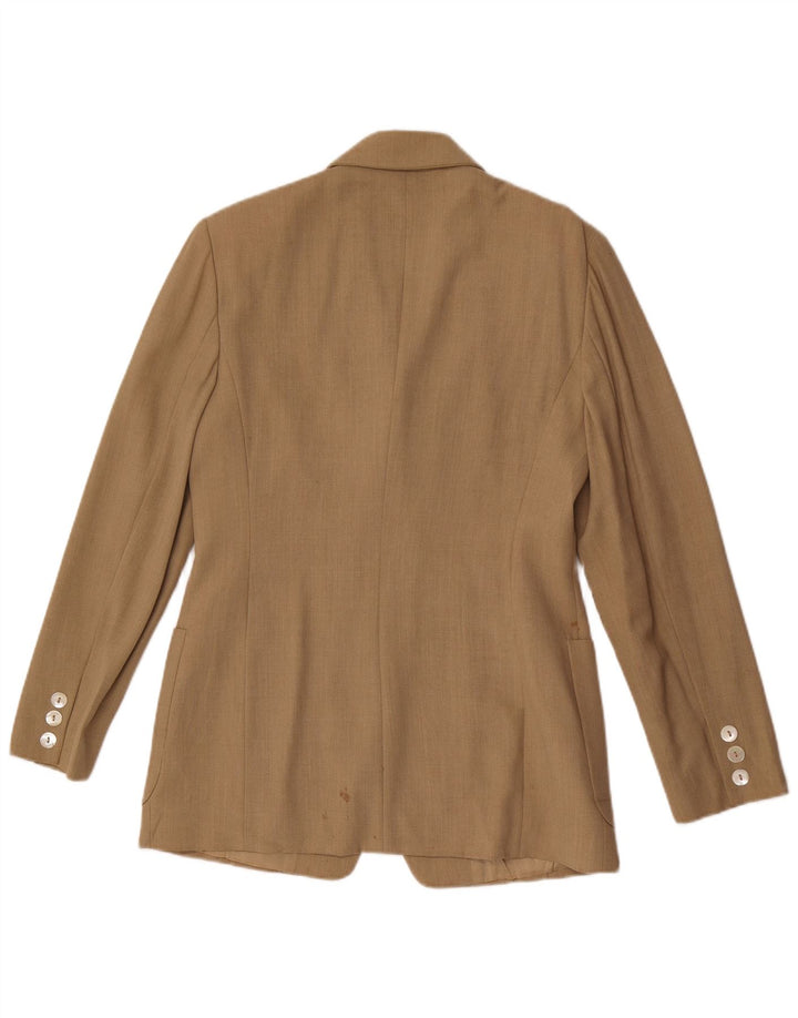 Laura Biagiotti Womens Risposte 1 Button Blazer Jacket IT 42 Medium Beige