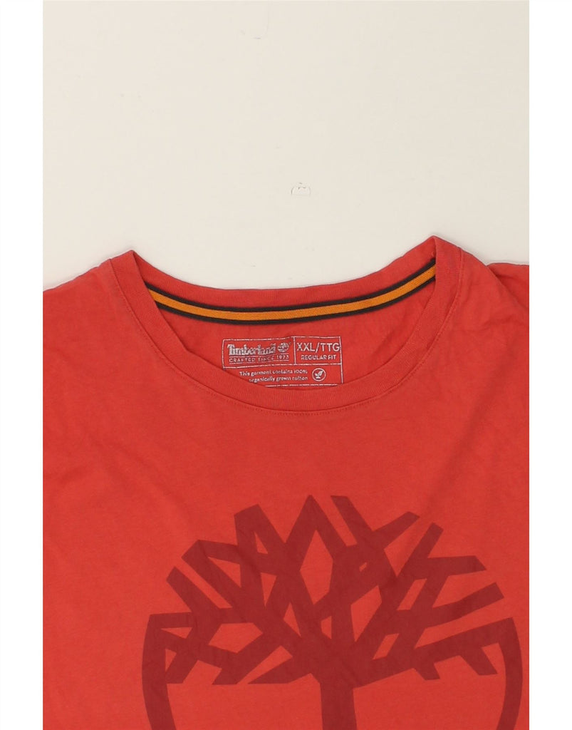 TIMBERLAND Mens Tall Regular Fit Graphic T-Shirt Top 2XL Red | Vintage Timberland | Thrift | Second-Hand Timberland | Used Clothing | Messina Hembry 