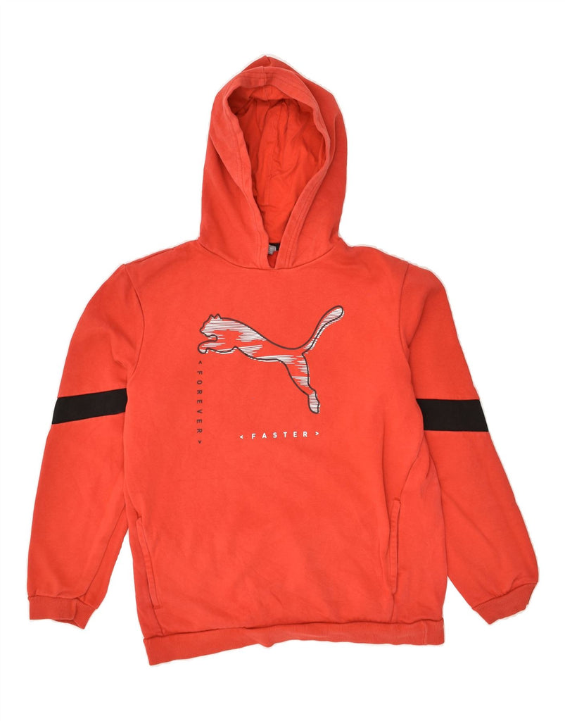 PUMA Boys Graphic Hoodie Jumper 15-16 Years Red Cotton | Vintage Puma | Thrift | Second-Hand Puma | Used Clothing | Messina Hembry 