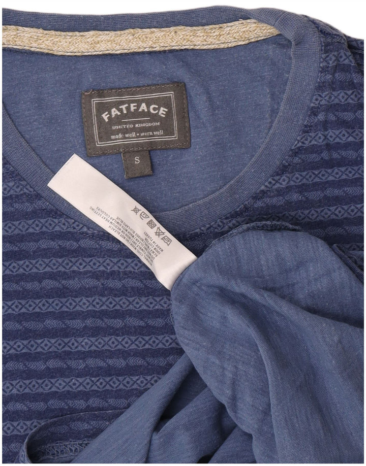 Fat Face Mens T-Shirt Top Small Navy Blue Striped Cotton