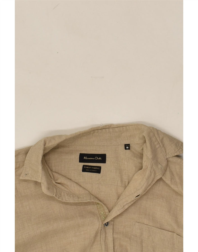 MASSIMO DUTTI Mens Shirt Medium Beige | Vintage Massimo Dutti | Thrift | Second-Hand Massimo Dutti | Used Clothing | Messina Hembry 