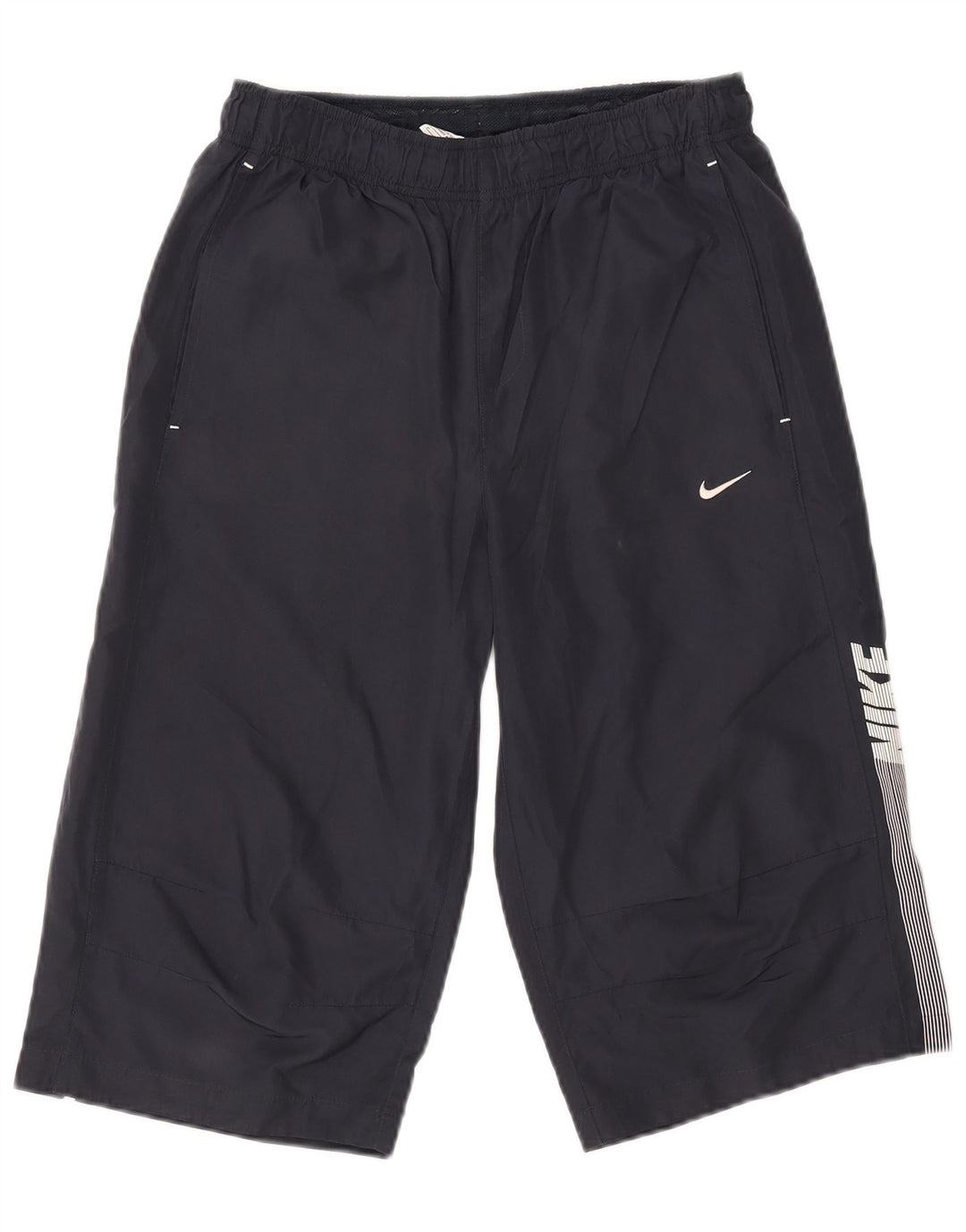 Nike Mens Graphic Bermuda Sport Shorts Small Navy Blue Polyester
