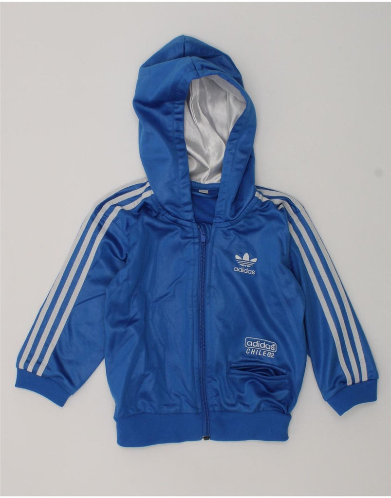 ADIDAS Baby Boys Zip Hoodie Sweater 18-24 Months Blue Polyester | Vintage Adidas | Thrift | Second-Hand Adidas | Used Clothing | Messina Hembry 