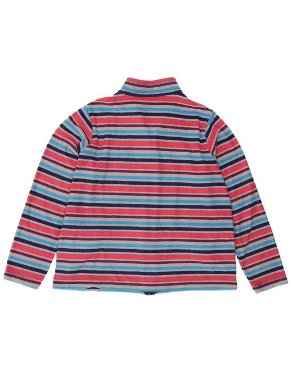 Marks & Spencer Womens Fleece Jacket UK 18 XL Multicoloured Striped Sports