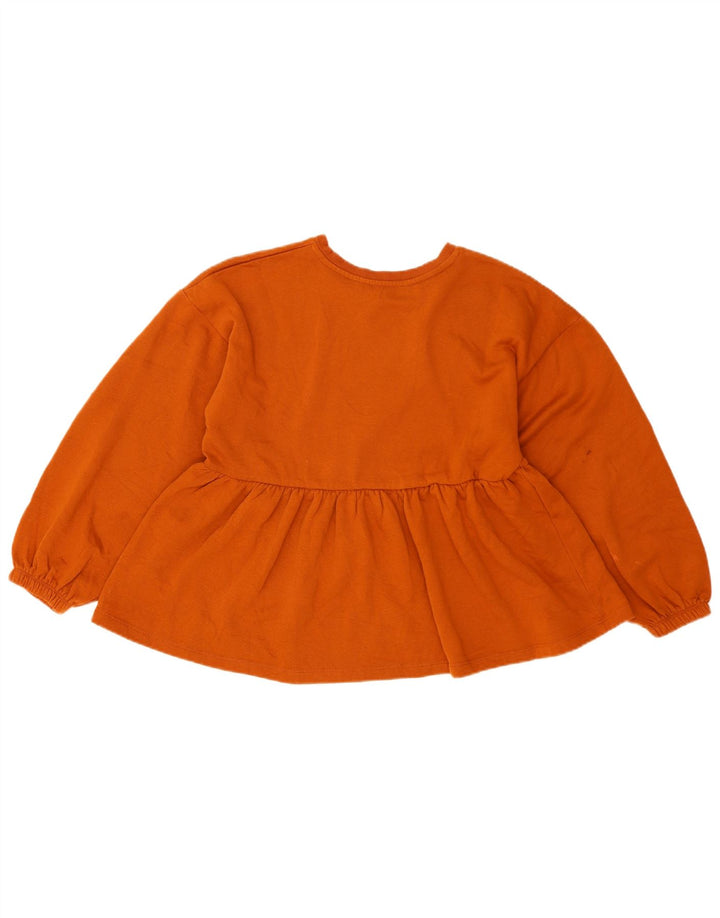 Zara Womens Oversized Sweatshirt Jumper UK 10 Small Brown Cotton