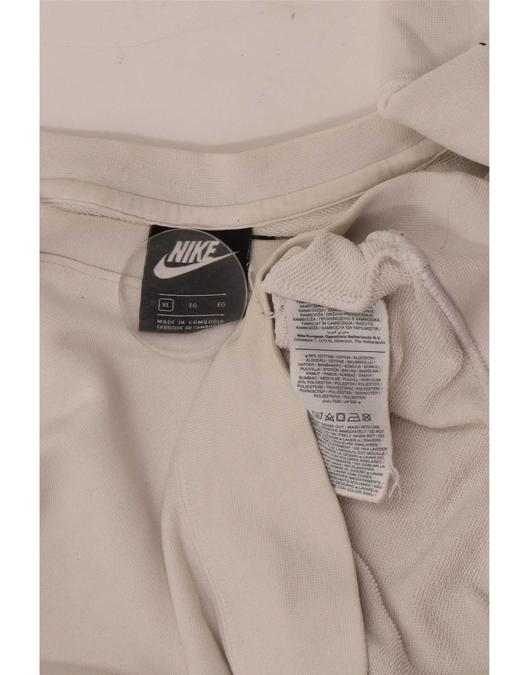 Nike Mens Graphic Sweatshirt Jumper XL White Cotton