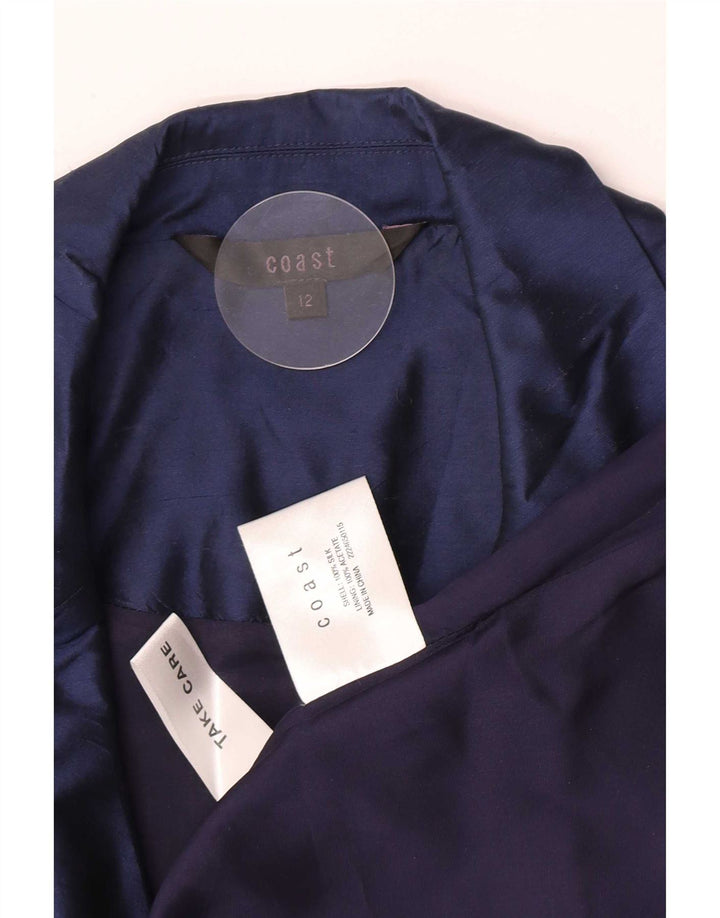 Coast Womens Wrap Dress UK 12 Medium Navy Blue Silk