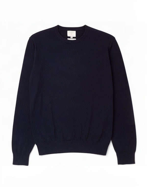 Marks & Spencer Mens Crew Neck Jumper Sweater 2XL Navy Blue Cotton