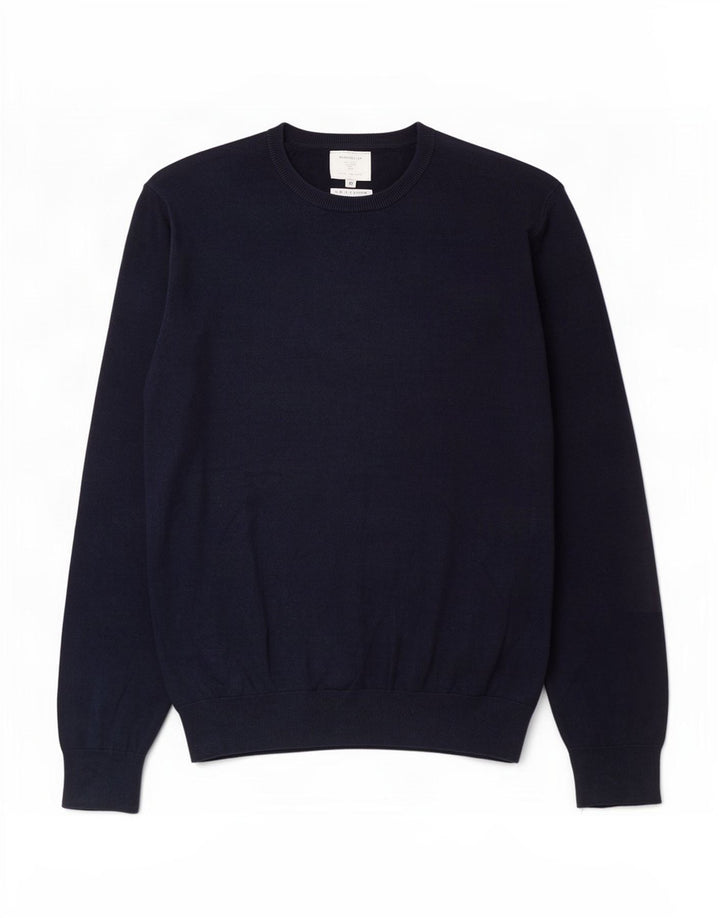 Marks & Spencer Mens Crew Neck Jumper Sweater 2XL Navy Blue Cotton