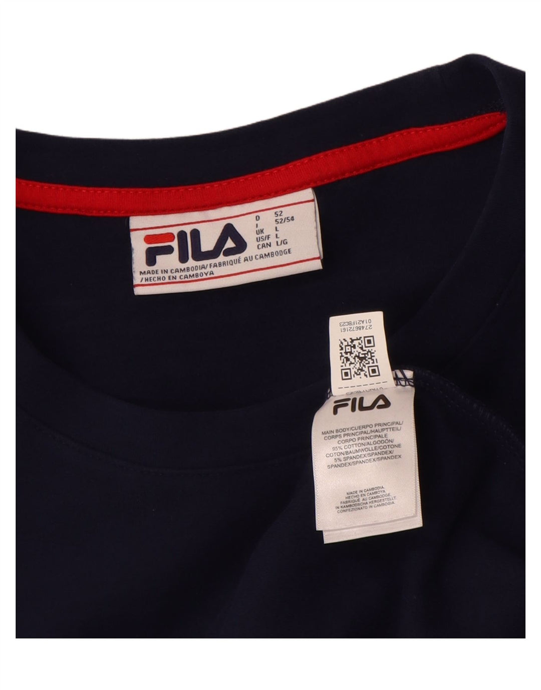 Fila Mens Sweatshirt Jumper Large Navy Blue Cotton
