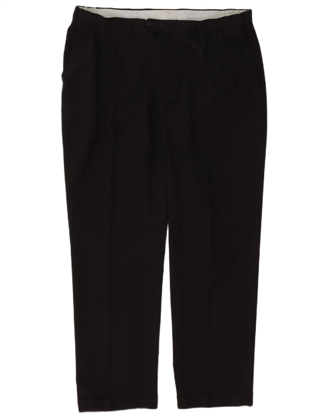 Marks & Spencer Mens Pegged Suit Trousers W40 L33 Black Polyester