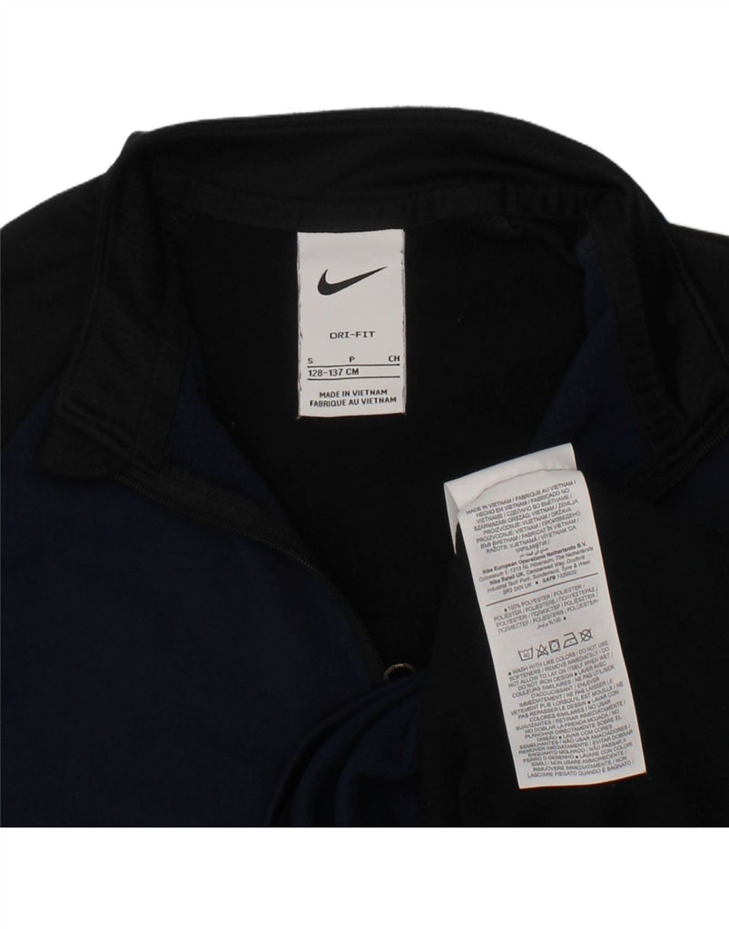 NIKE Boys Dri Fit Pullover Tracksuit Top 8-9 Years Small Navy Blue Vintage Nike and Second-Hand Nike from Messina Hembry 