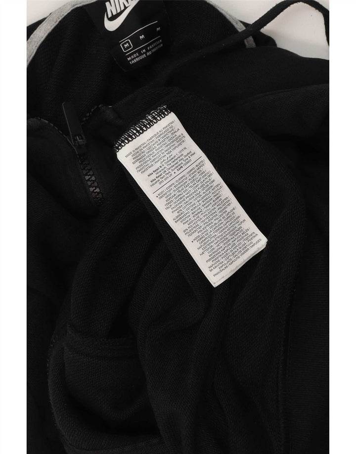 Nike Mens Zip Hoodie Sweater Medium Black Cotton