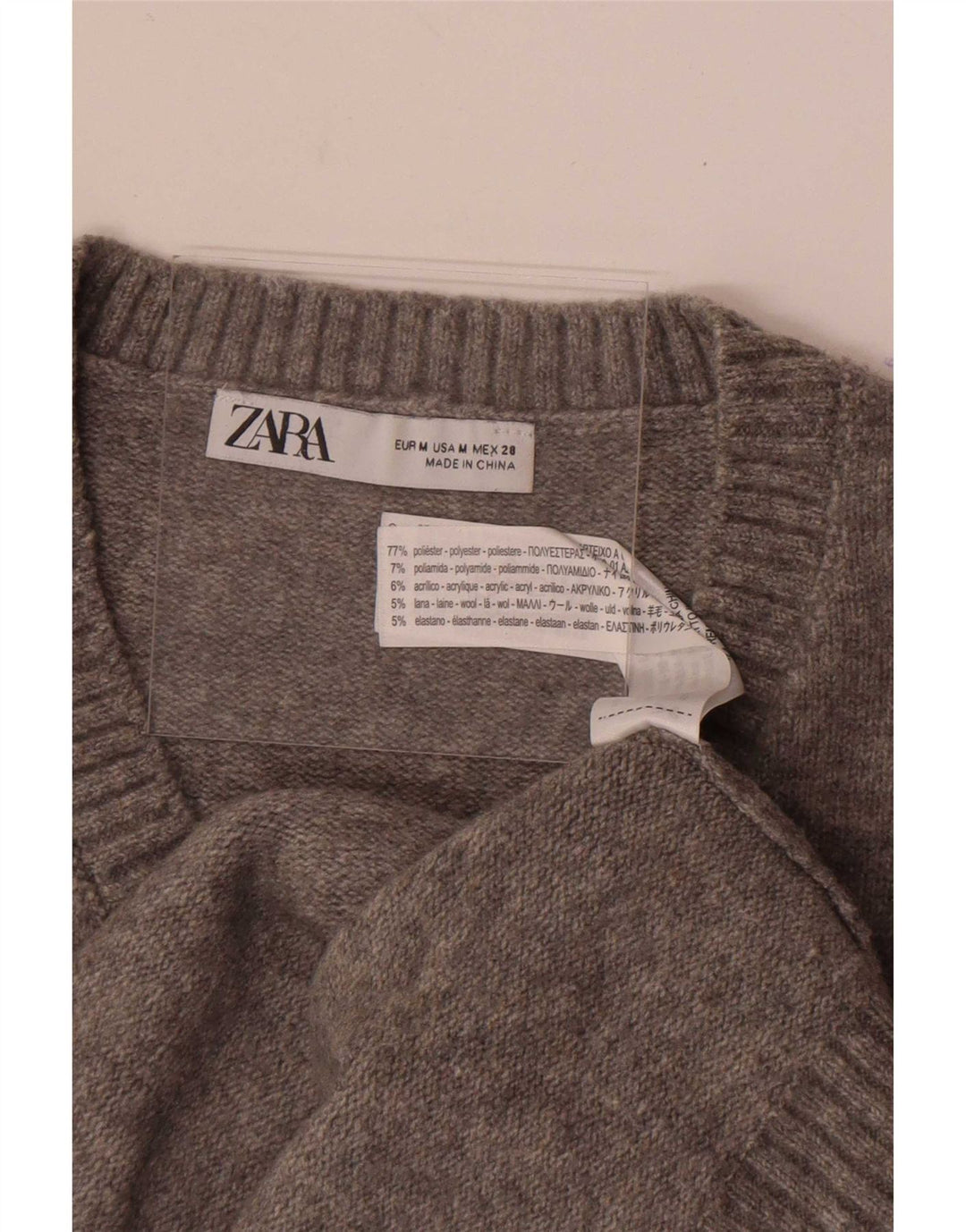 Zara Womens Crop Vest Tank Top UK 14 Medium Grey Polyester
