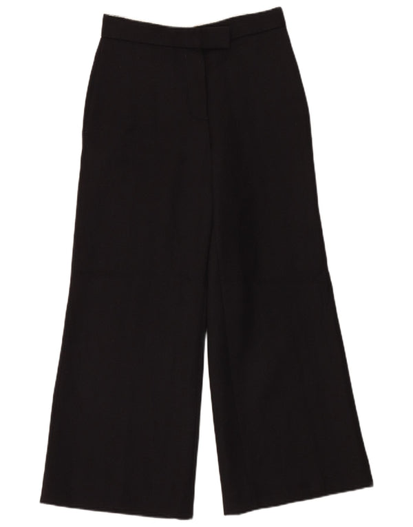 Cos Womens High Waist Wide Leg Casual Trousers W28 L28 Navy Blue Chevron