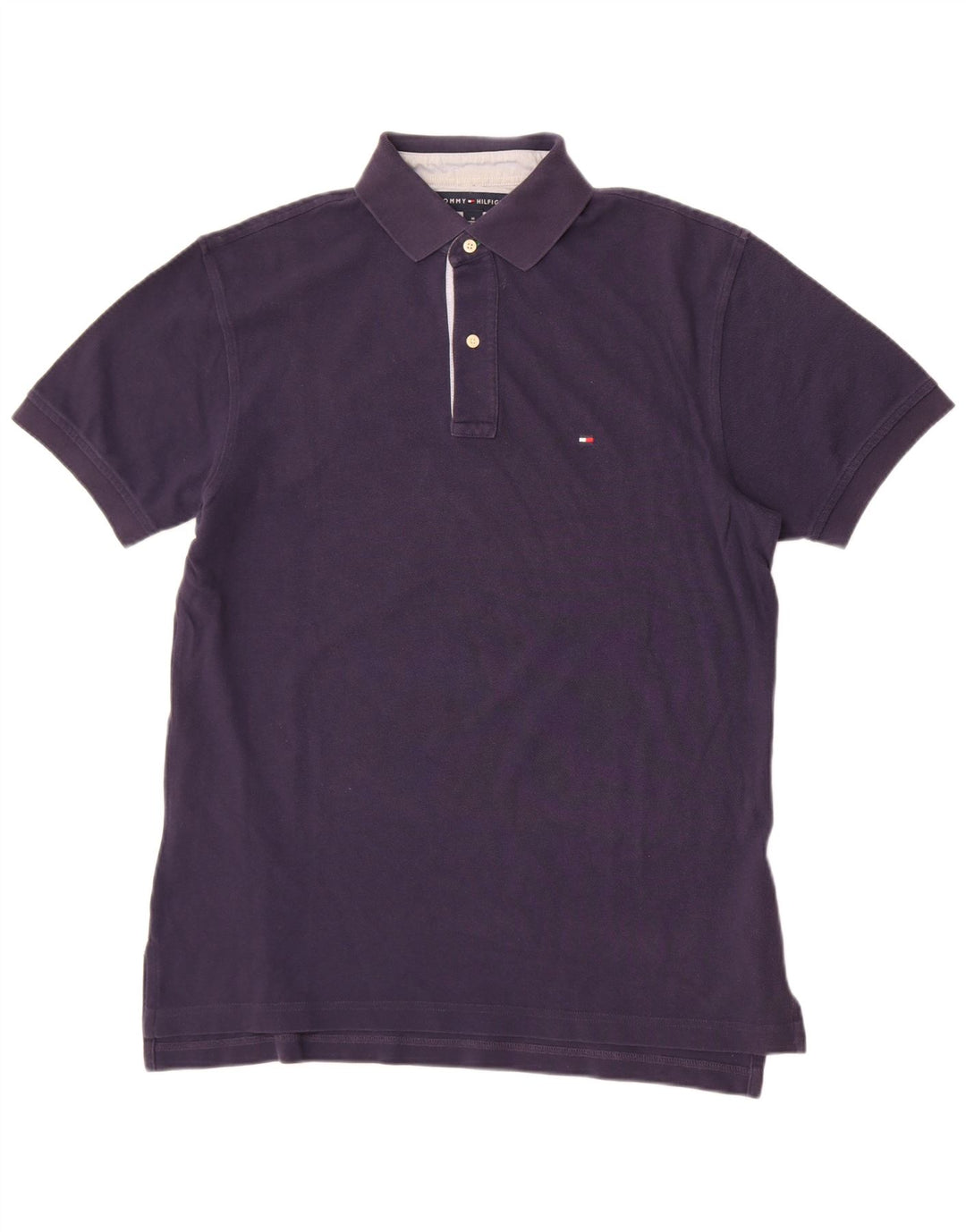 Tommy Hilfiger Mens Polo Shirt Medium Navy Blue Cotton