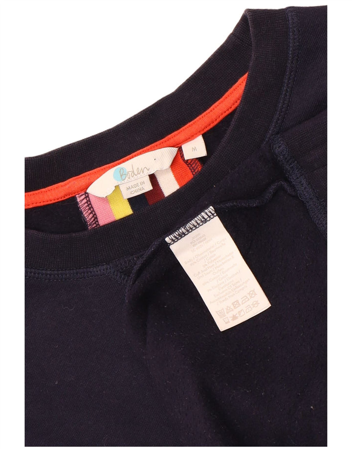 Boden Womens Sweatshirt Jumper UK 14 Medium Navy Blue Striped Cotton