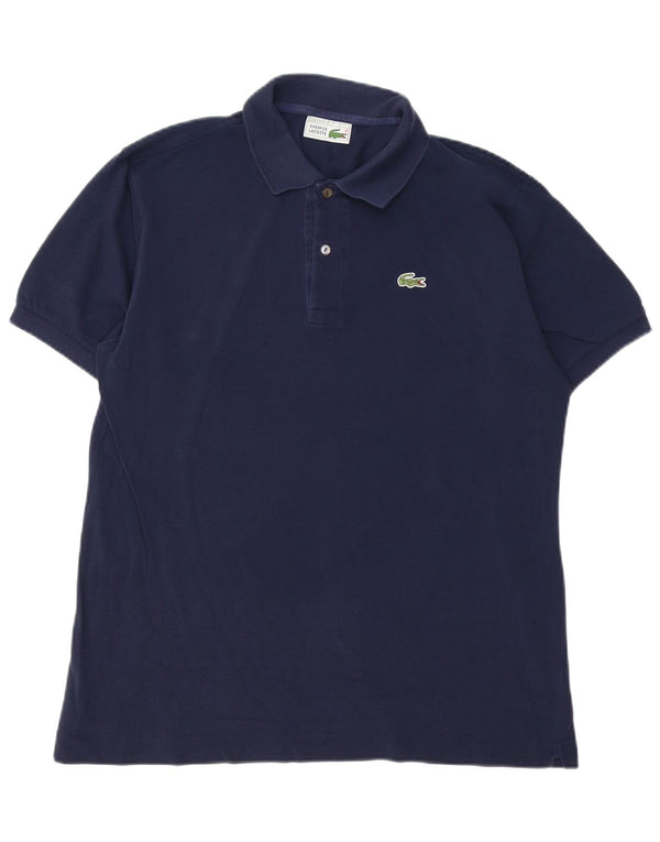 Lacoste Mens Polo Shirt Size 4 Medium Navy Blue Cotton