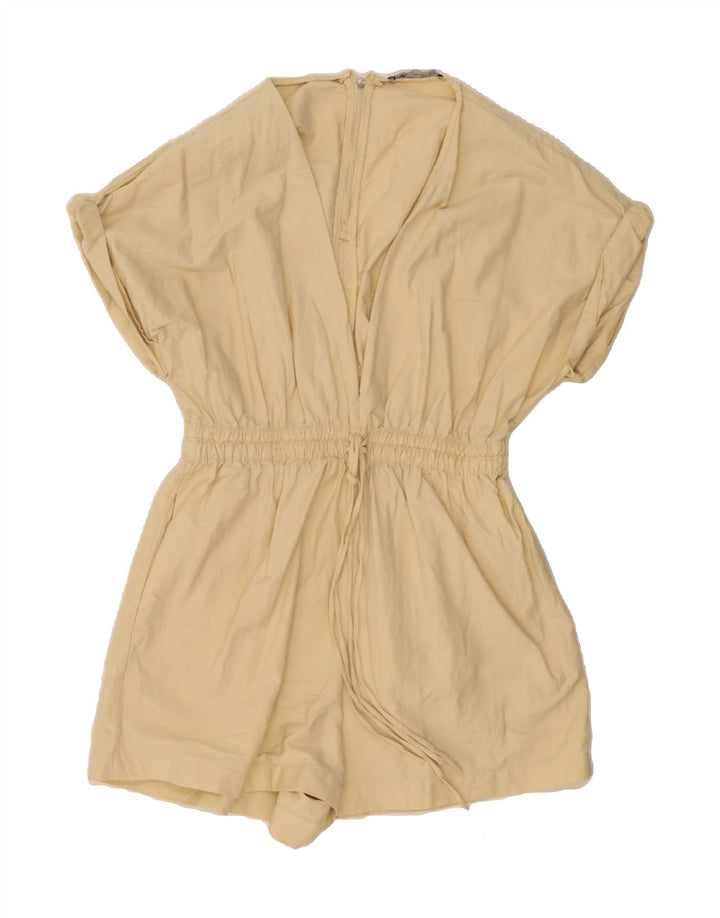 ZARA Womens Playsuit UK 12 Medium Yellow Cotton Vintage Zara and Second-Hand Zara from Messina Hembry 