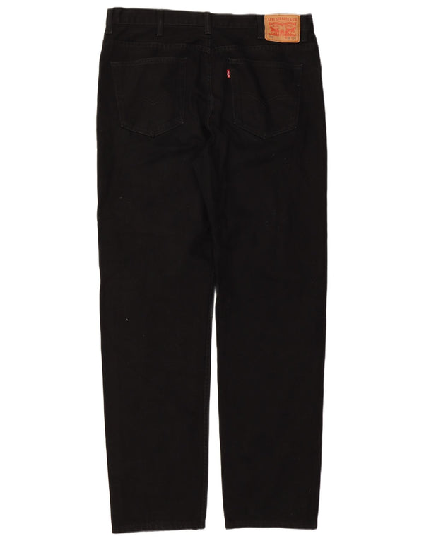 Levi's Mens 504 Straight Jeans W38 L34 Black Cotton