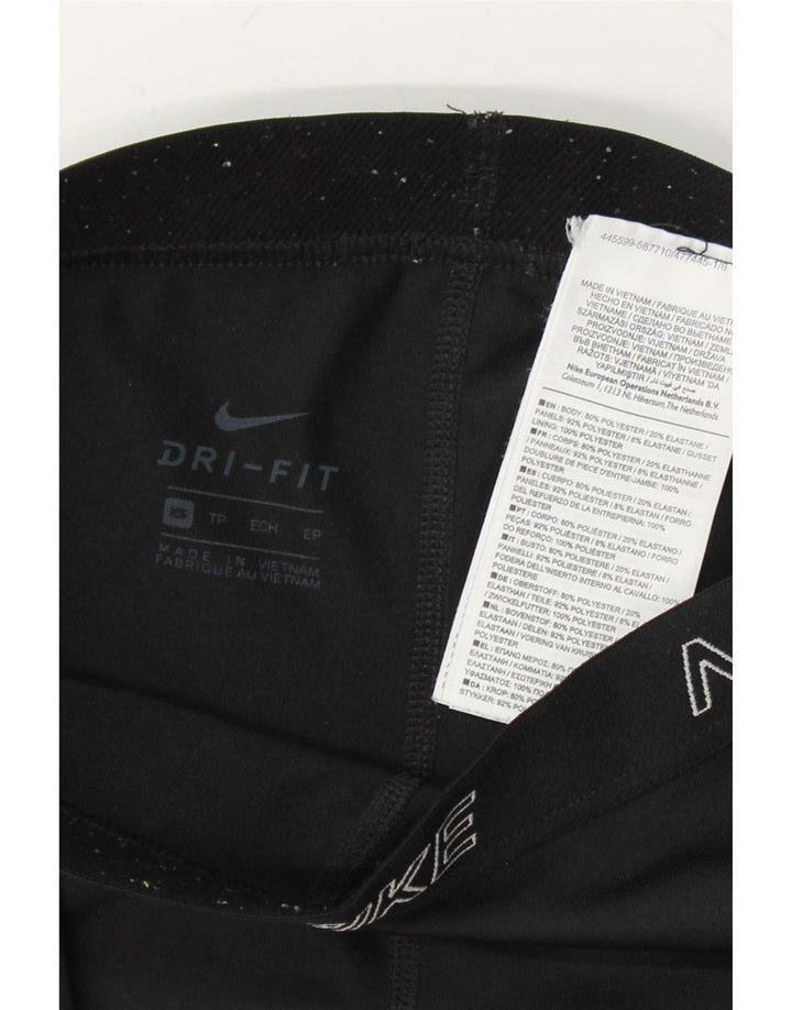 NIKE Womens Dri Fit Graphic Leggings UK 6 XS Black Polyester Vintage Nike and Second-Hand Nike from Messina Hembry 