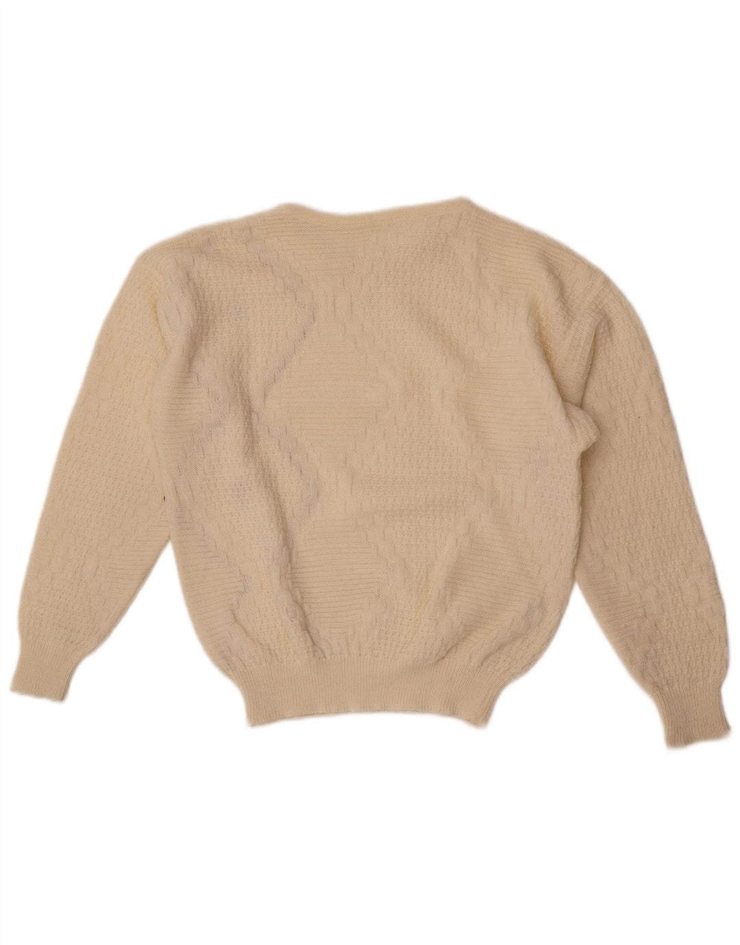 Vintage Womens Boat Neck Jumper Sweater UK 14 Medium Off White