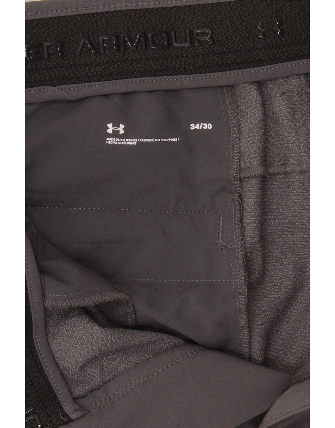 Under Armour Mens Slim Chino Trousers W34 L30 Grey Polyester