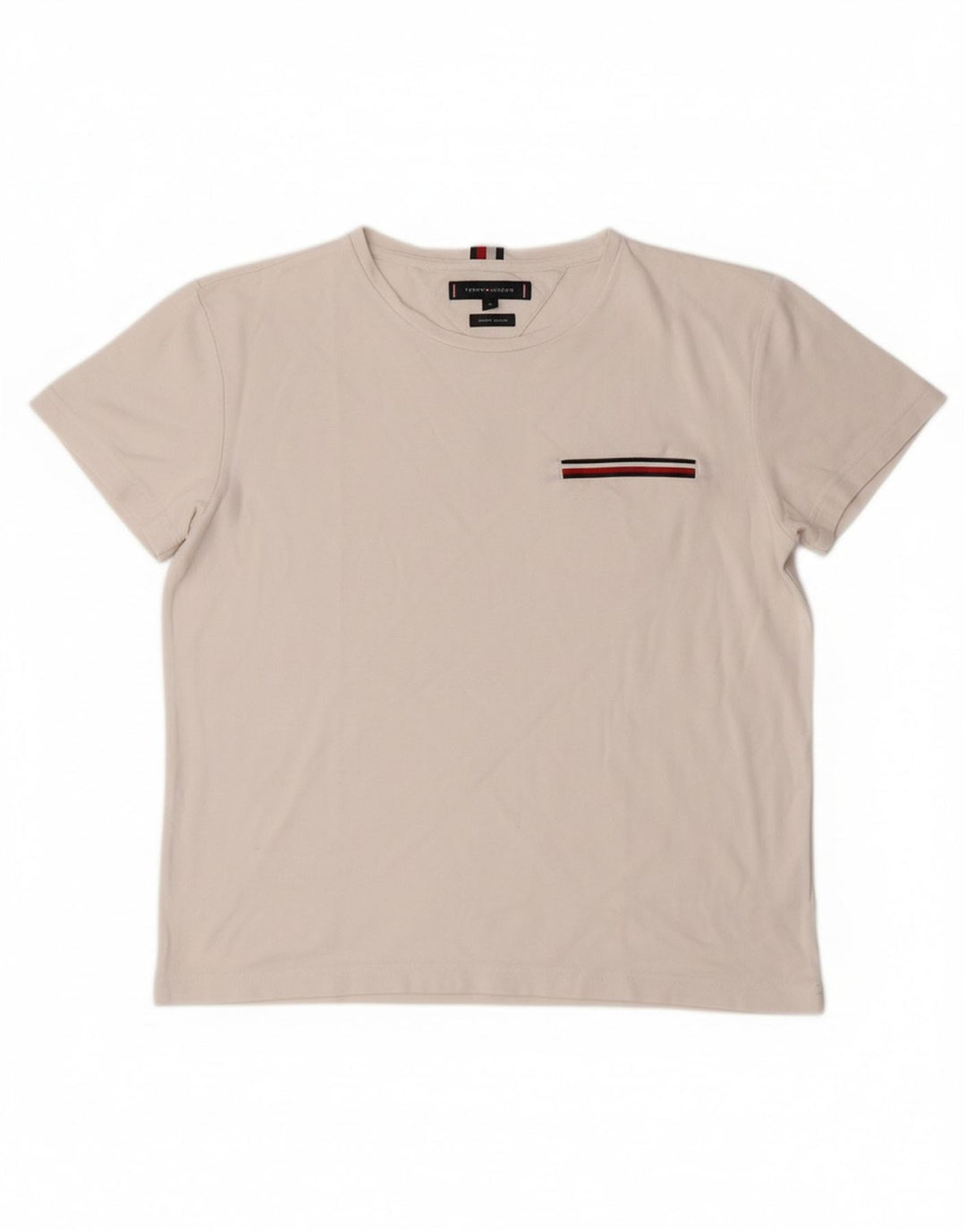 TOMMY HILFIGER Womens T-Shirt Top UK 14 Medium White Cotton