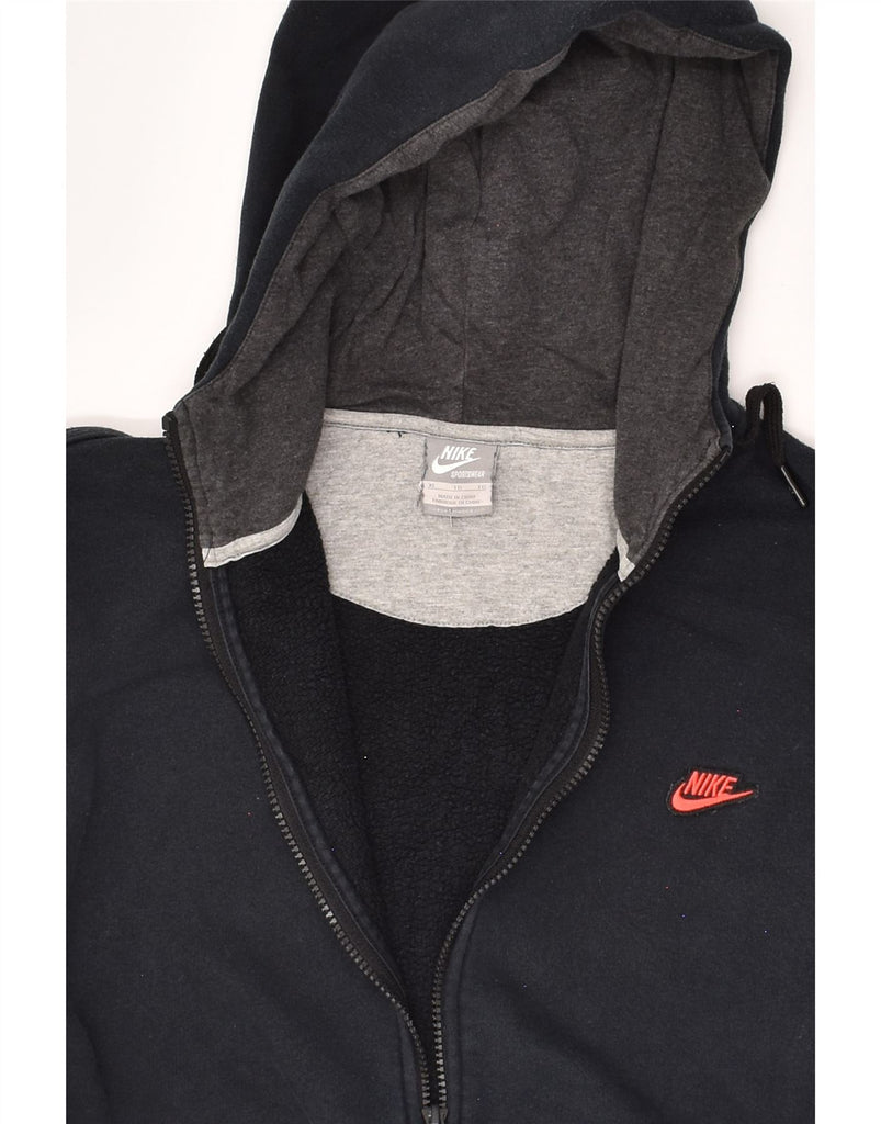 NIKE Mens Zip Hoodie Sweater XL Navy Blue Cotton | Vintage Nike | Thrift | Second-Hand Nike | Used Clothing | Messina Hembry 