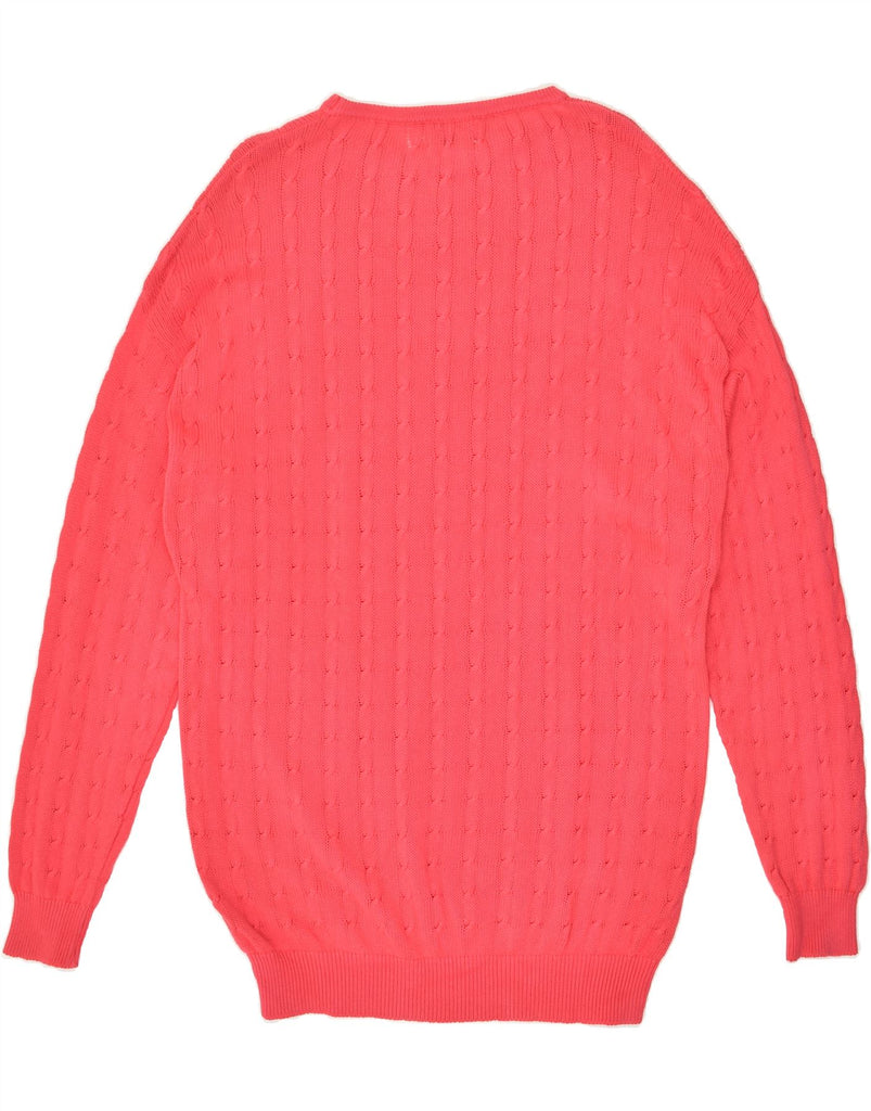 STEFANEL Womens Boat Neck Jumper Sweater UK 16 Large Pink Cotton | Vintage Stefanel | Thrift | Second-Hand Stefanel | Used Clothing | Messina Hembry 