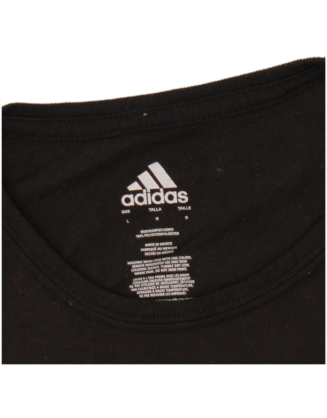 ADIDAS Womens Graphic T-Shirt Top UK 14 Large Black Polyester
