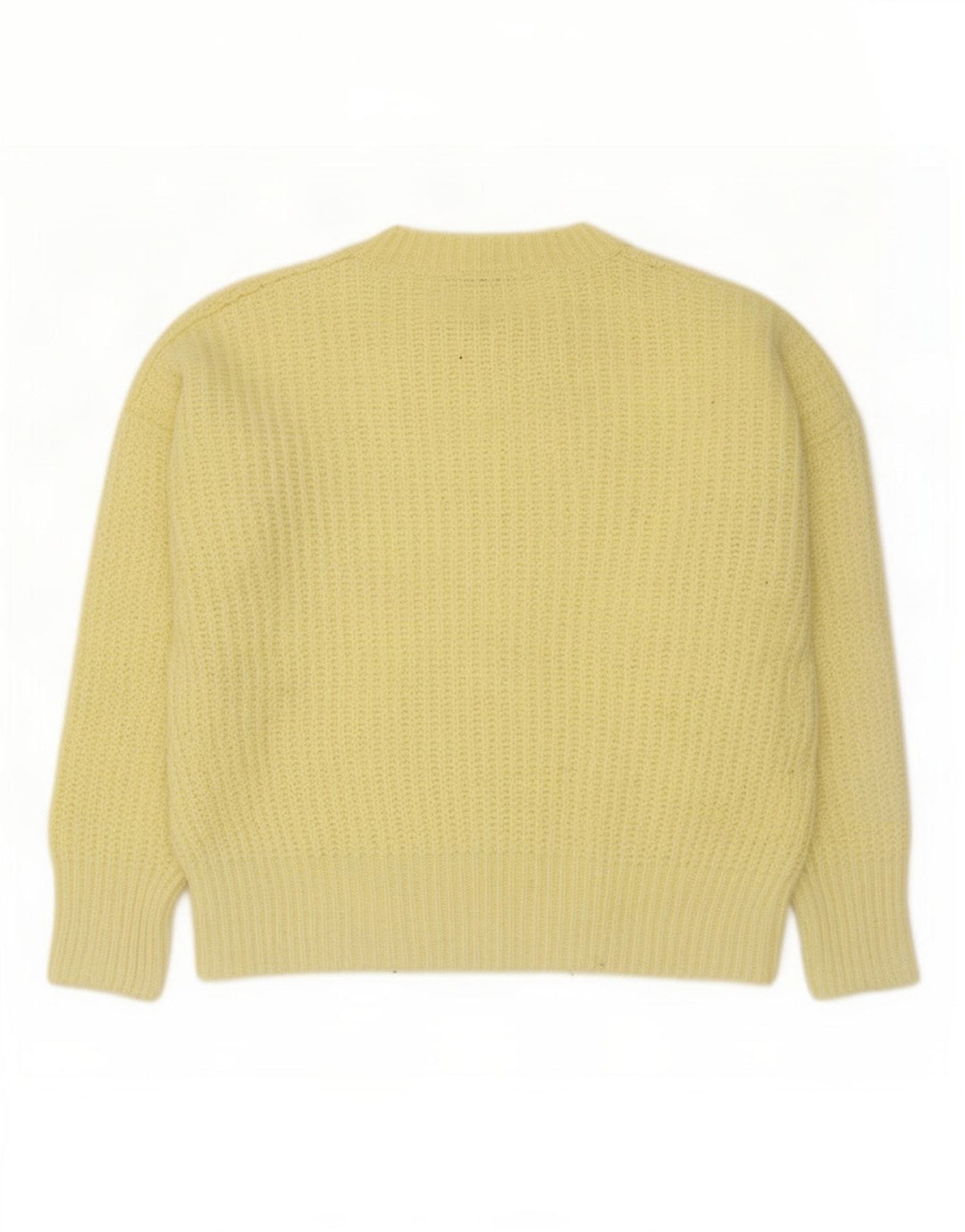 Zara Womens Oversized Crew Neck Jumper Sweater UK 14 Medium Yellow