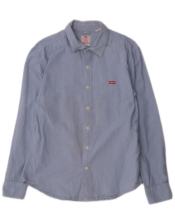 Levi's Mens Slim Fit Shirt Medium Blue Cotton