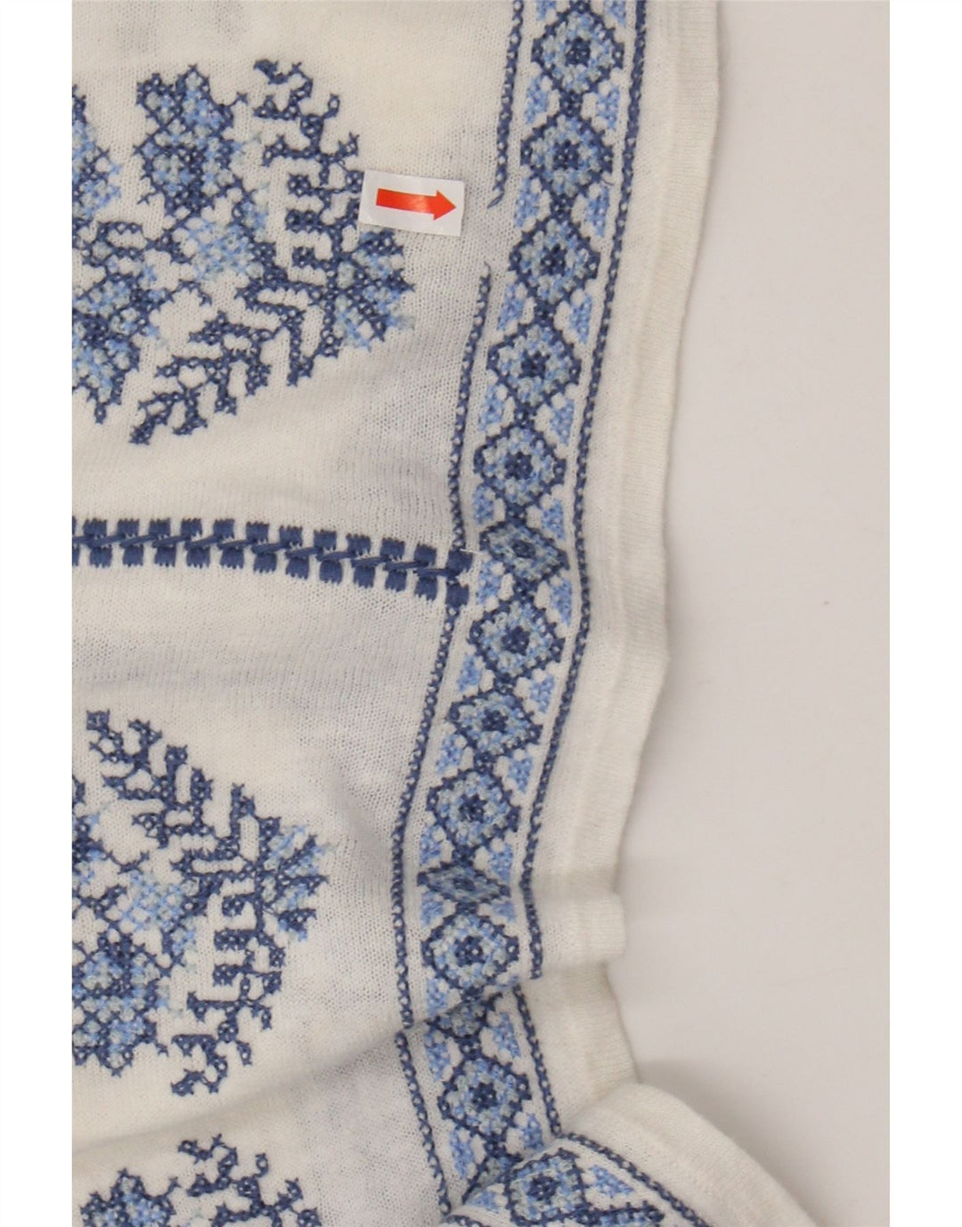 MONSOON Womens Blouse Top UK 16 Large Off White Floral Linen