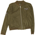 Hard Rock Cafe Womens Dubai Crop Bomber Jacket UK 14 Medium Green Polyester
