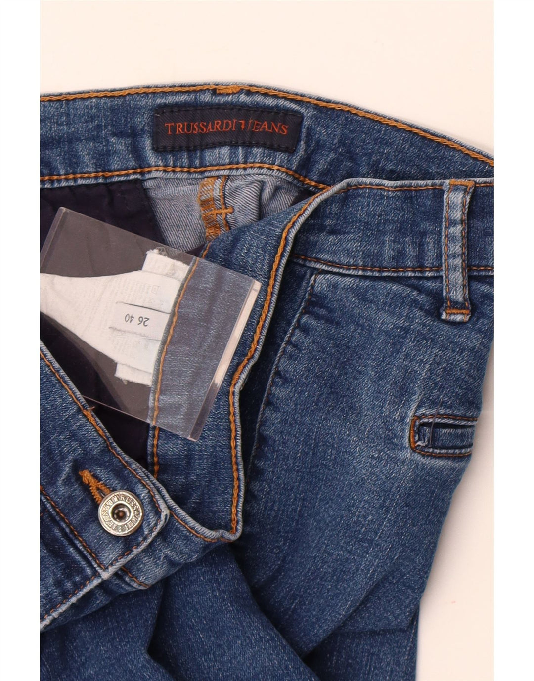 Trussardi Womens Skinny Jeans IT 40 Small W26 L31 Blue Polyester