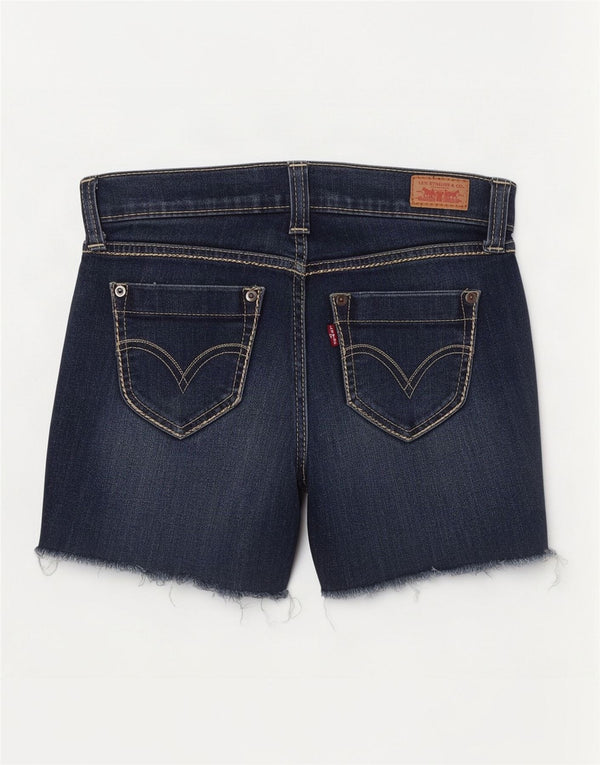 Levi's Womens 524 Super Low Denim Shorts US 3 Small W26 Navy Blue Cotton