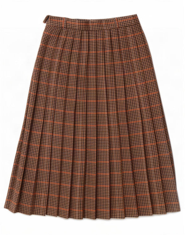 Avoca Womens Pleated Skirt Medium W28 Brown Houndstooth New Wool
