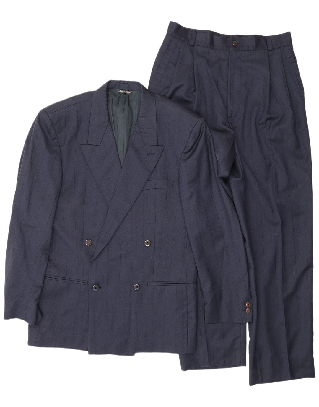 GIANNI VERSACE Mens 2 Piece Suit UK 40 Large W30 L30 Navy Blue Classic