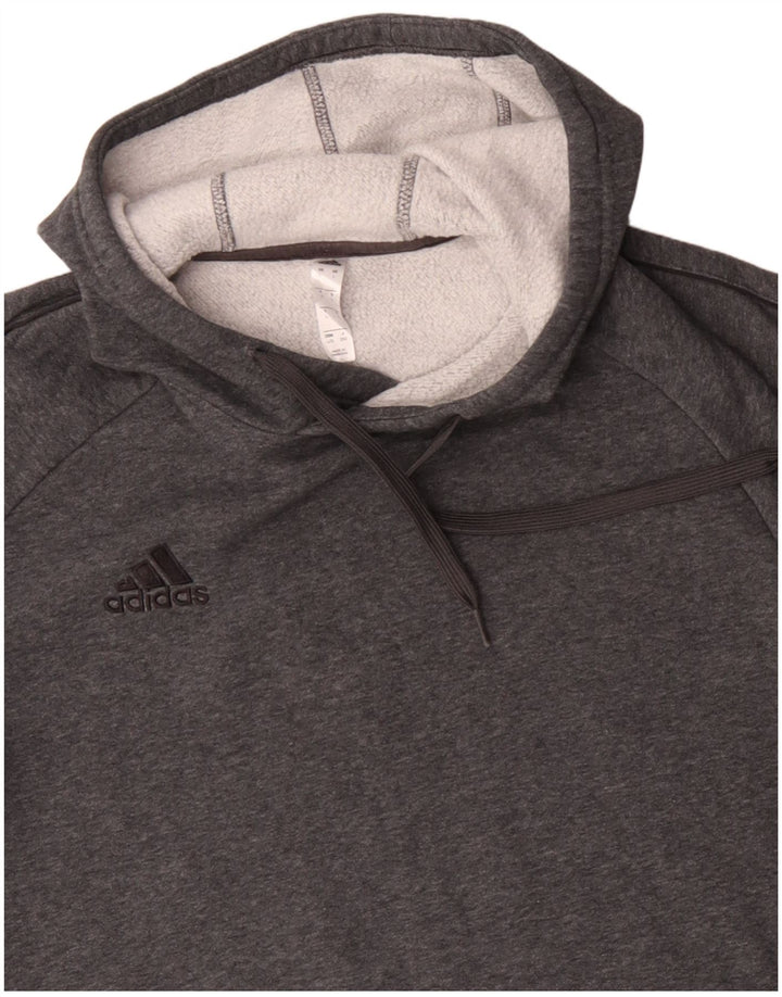 Adidas Mens Hoodie Jumper Large Grey Cotton