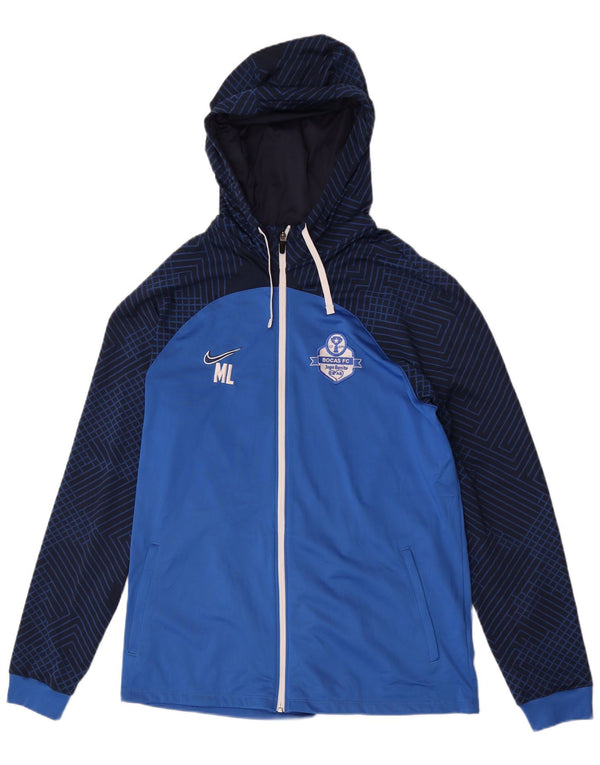 Nike Mens Bocas F.C. Graphic Zip Hoodie Sweater XL Blue Colourblock