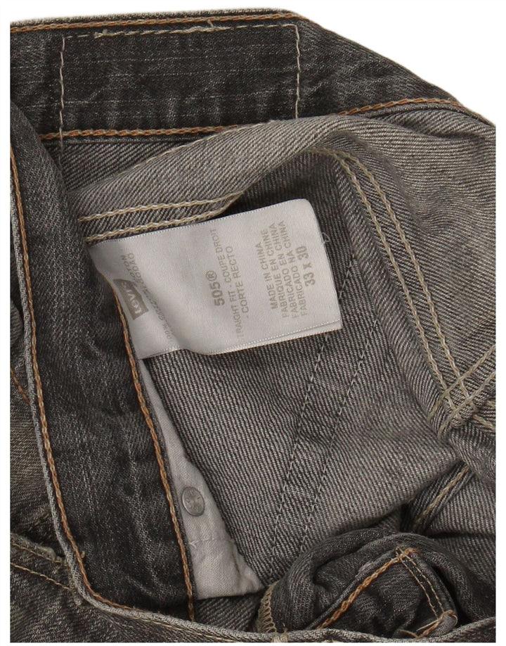 LEVI'S Mens 505 Straight Jeans W33 L30 Grey Cotton