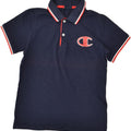 CHAMPION Boys Polo Shirt 11-12 Years Large Navy Blue Cotton | Vintage Champion | Thrift | Second-Hand Champion | Used Clothing | Messina Hembry 